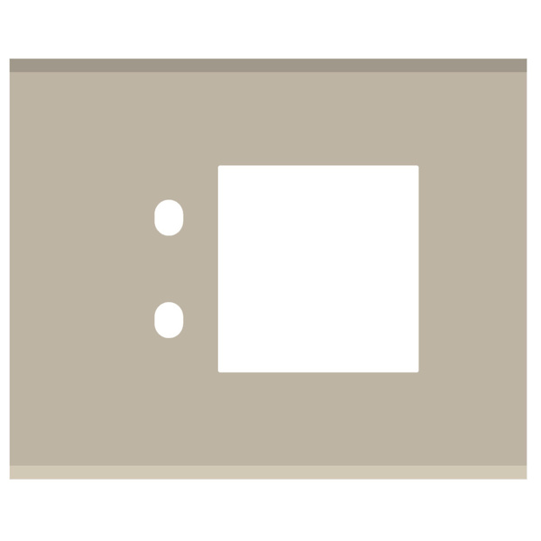Picture of Norisys TG9 TG123.18 3M Size Plate With 2 Holes + 2M Window Smoked Silver Solid Glass Cover Plates With Frames