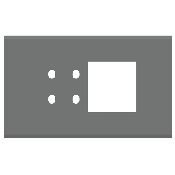 Picture of Norisys TG9 TG224.09 4M Size Plate With 4 Holes + 2M Window Metal Gray Solid Glass Cover Plates With Frames