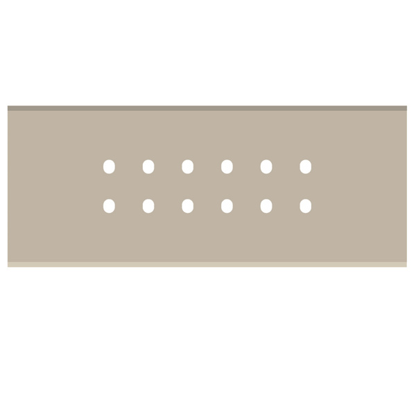 Picture of Norisys TG9 TG626.18 6M Size Plate With 12 Holes Smoked Silver Solid Glass Cover Plates With Frames