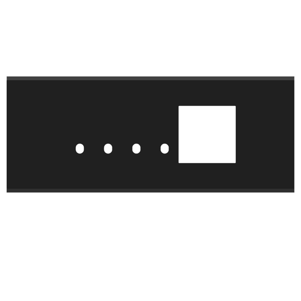 Picture of Norisys TG9 TG416.19 6M Size Plate With 4 Holes + 2M Window Solid Black Solid Glass Cover Plates With Frames
