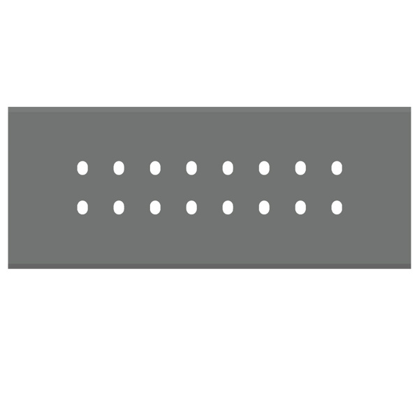 Picture of Norisys TG9 TG828.09 8M Size Plate With 16 Holes Metal Gray Solid Glass Cover Plates With Frames