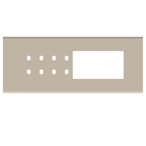 Picture of Norisys TG9 TG428.18 8M Size Plate With 8 Holes + 4M Window Smoked Silver Solid Glass Cover Plates With Frames