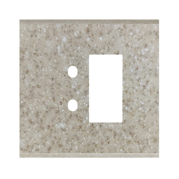 Picture of Norisys TG9 TM122.11 2M Size Plate With 2 Holes + 1M Window Terra Beige Solid Marble Cover Plates With Frames