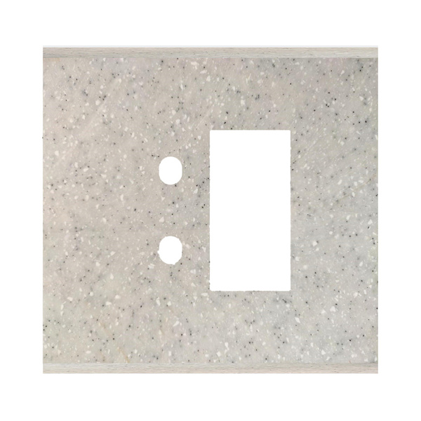 Picture of Norisys TG9 TM122.10 2M Size Plate With 2 Holes + 1M Window Sparkle White Solid Marble Cover Plates With Frames