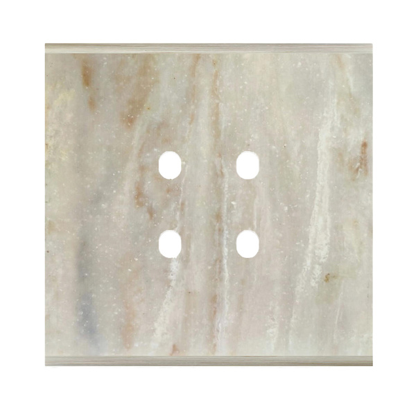 Picture of Norisys TG9 TM222.13 2M Size Plate With 4 Holes Onyx White Solid Marble Cover Plates With Frames