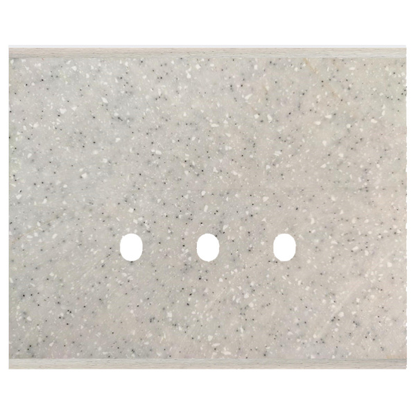 Picture of Norisys TG9 TM313.10 3M Size Plate With 3 Holes Sparkle White Solid Marble Cover Plates With Frames