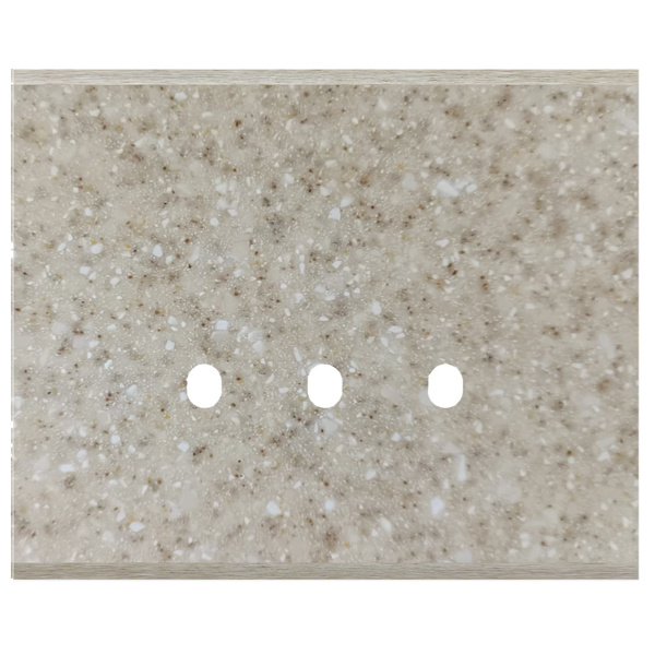 Picture of Norisys TG9 TM313.11 3M Size Plate With 3 Holes Terra Beige Solid Marble Cover Plates With Frames