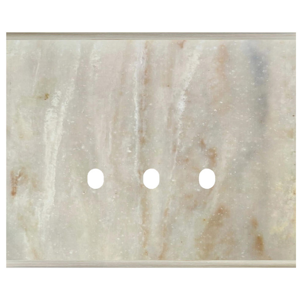 Picture of Norisys TG9 TM313.13 3M Size Plate With 3 Holes Onyx White Solid Marble Cover Plates With Frames