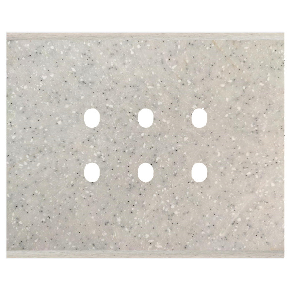 Picture of Norisys TG9 TM323.10 3M Size Plate With 6 Holes Sparkle White Solid Marble Cover Plates With Frames