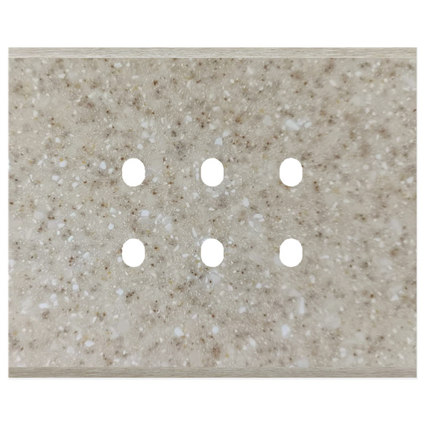 Picture of Norisys TG9 TM323.11 3M Size Plate With 6 Holes Terra Beige Solid Marble Cover Plates With Frames