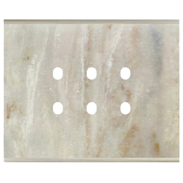 Picture of Norisys TG9 TM323.13 3M Size Plate With 6 Holes Onyx White Solid Marble Cover Plates With Frames