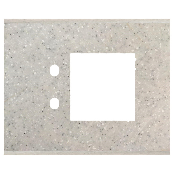 Picture of Norisys TG9 TM123.10 3M Size Plate With 2 Holes + 2M Window Sparkle White Solid Marble Cover Plates With Frames