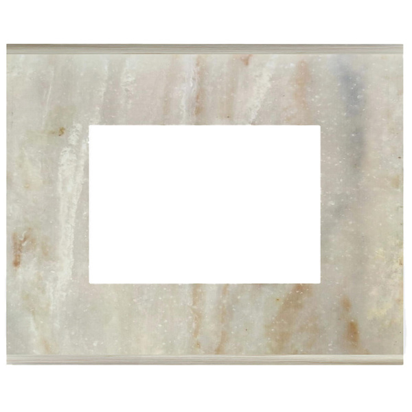 Picture of Norisys TG9 TM303.13 3M Size Plate With 3M Window Onyx White Solid Marble Cover Plates With Frames