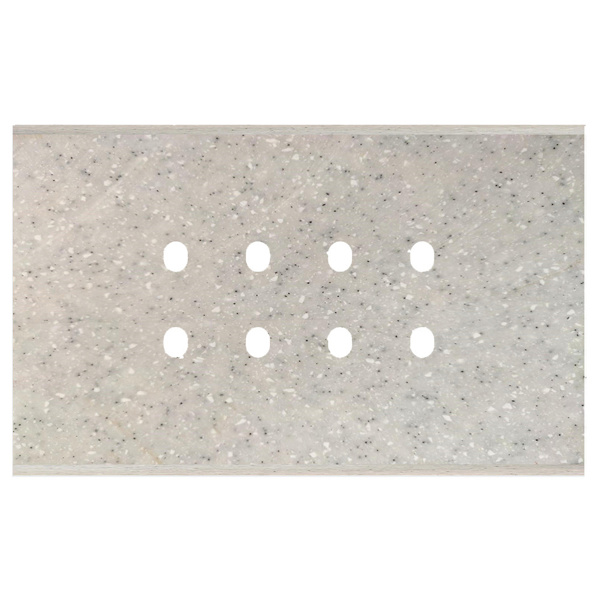 Picture of Norisys TG9 TM424.10 4M Size Plate With 8 Holes Sparkle White Solid Marble Cover Plates With Frames