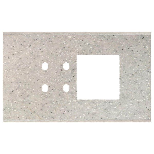 Picture of Norisys TG9 TM224.10 4M Size Plate With 4 Holes + 2M Window Sparkle White Solid Marble Cover Plates With Frames