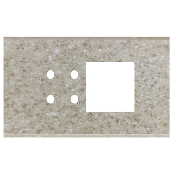 Picture of Norisys TG9 TM224.11 4M Size Plate With 4 Holes + 2M Window Terra Beige Solid Marble Cover Plates With Frames