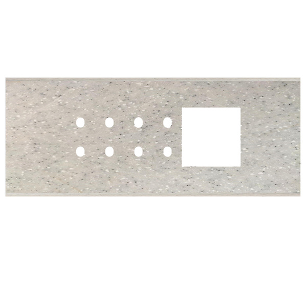 Picture of Norisys TG9 TM426.10 6M Size Plate With 8 Holes + 2M Window Sparkle White Solid Marble Cover Plates With Frames