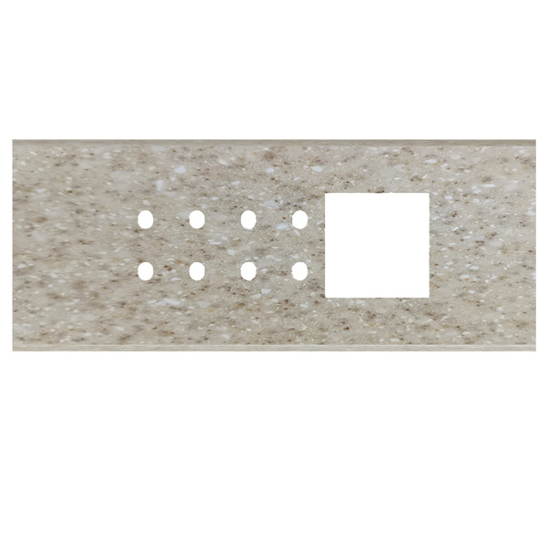 Picture of Norisys TG9 TM426.11 6M Size Plate With 8 Holes + 2M Window Terra Beige Solid Marble Cover Plates With Frames