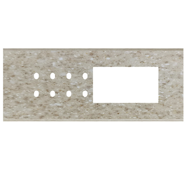 Picture of Norisys TG9 TM428.11 8M Size Plate With 8 Holes + 4M Window Terra Beige Solid Marble Cover Plates With Frames