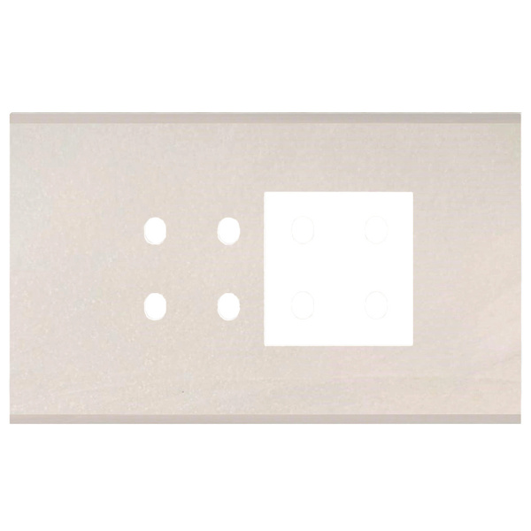 Picture of Norisys TG9 TM224.12 4M Size Plate With 4 Holes + 2M Window Salt White Solid Marble Cover Plates With Frames