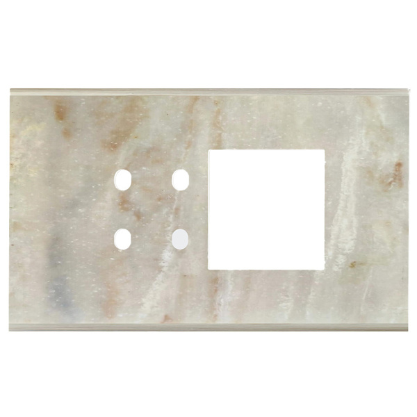 Picture of Norisys TG9 TM224.13 4M Size Plate With 4 Holes + 2M Window Onyx White Solid Marble Cover Plates With Frames