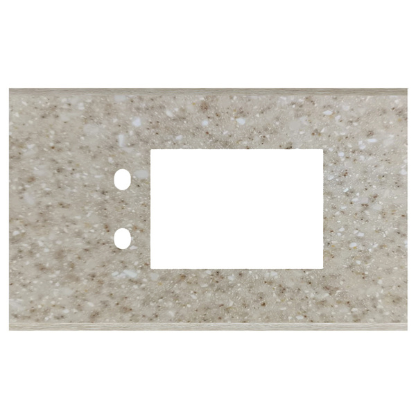 Picture of Norisys TG9 TM124.11 4M Size Plate With 2 Holes + 3M Window Terra Beige Solid Marble Cover Plates With Frames