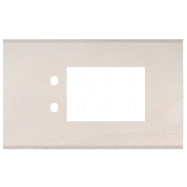 Picture of Norisys TG9 TM124.12 4M Size Plate With 2 Holes + 3M Window Salt White Solid Marble Cover Plates With Frames