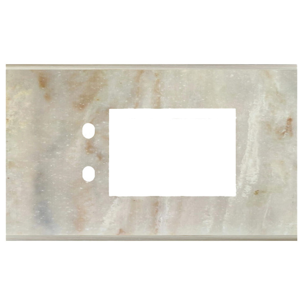 Picture of Norisys TG9 TM124.13 4M Size Plate With 2 Holes + 3M Window Onyx White Solid Marble Cover Plates With Frames