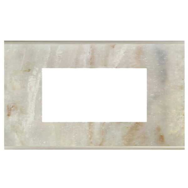 Picture of Norisys TG9 TM304.13 4M Size Plate With 4M Window Onyx White Solid Marble Cover Plates With Frames