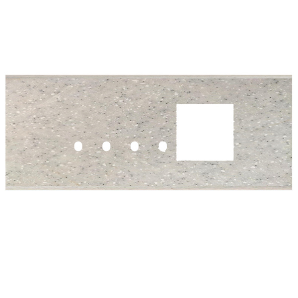 Picture of Norisys TG9 TM416.10 6M Size Plate With 4 Holes + 2M Window Sparkle White Solid Marble Cover Plates With Frames