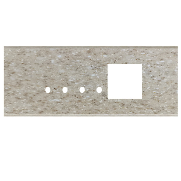 Picture of Norisys TG9 TM416.11 6M Size Plate With 4 Holes + 2M Window Terra Beige Solid Marble Cover Plates With Frames