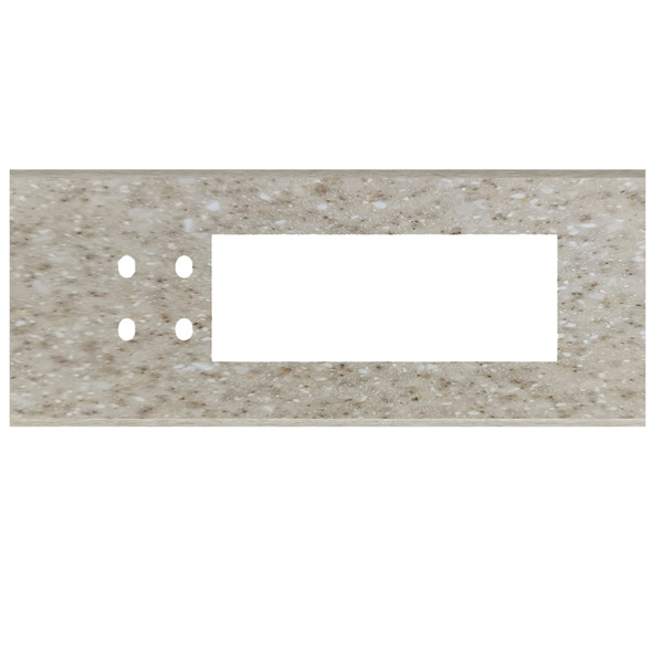 Picture of Norisys TG9 TM228.11 8M Size Plate With 4 Holes + 6M Window Terra Beige Solid Marble Cover Plates With Frames