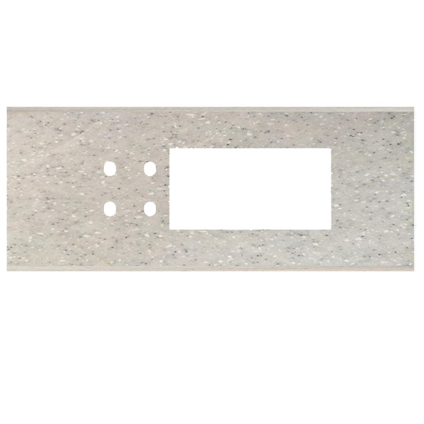 Picture of Norisys TG9 TM226.10 6M Size Plate With 4 Holes + 4M Window Sparkle White Solid Marble Cover Plates With Frames