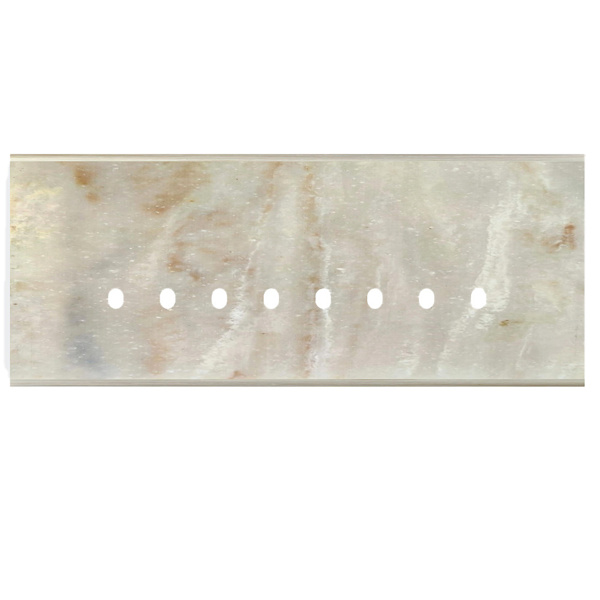 Picture of Norisys TG9 TM818.13 8M Size Plate With 8 Hole Onyx White Solid Marble Cover Plates With Frames