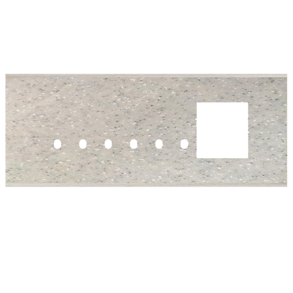 Picture of Norisys TG9 TM618.10 8M Size Plate With 6 Holes + 2M Window Sparkle White Solid Marble Cover Plates With Frames
