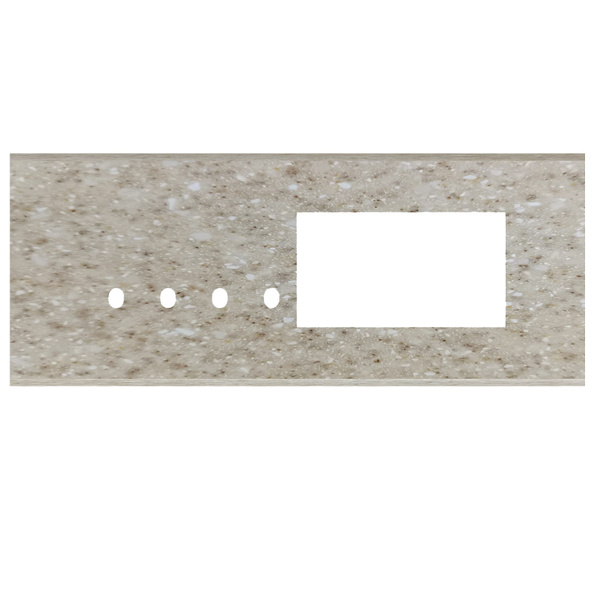 Picture of Norisys TG9 TM418.11 8M Size Plate With 4 Holes + 4M Window Terra Beige Solid Marble Cover Plates With Frames