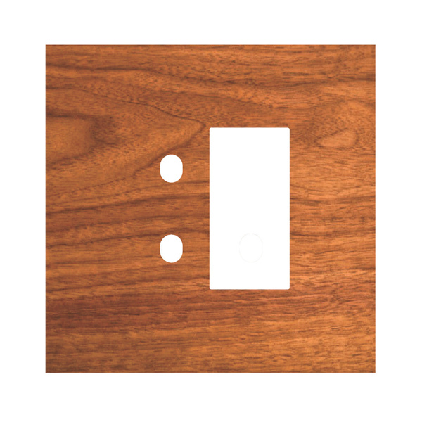 Picture of Norisys TG9 TW122.29 2M Size Plate With 2 Holes + 1M Window Walnut Solid Wood Cover Plates With Frames