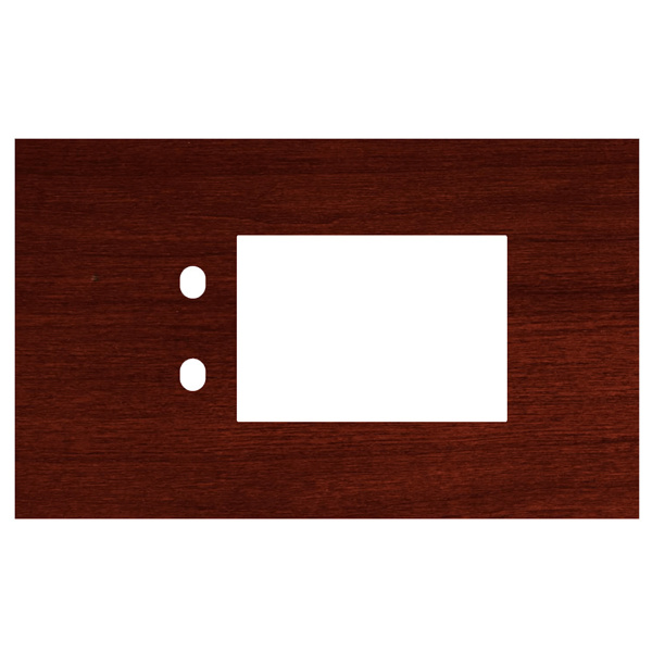Picture of Norisys TG9 TW124.06 4M Size Plate With 2 Holes + 3M Window Dark Mahogany Solid Wood Cover Plates With Frames