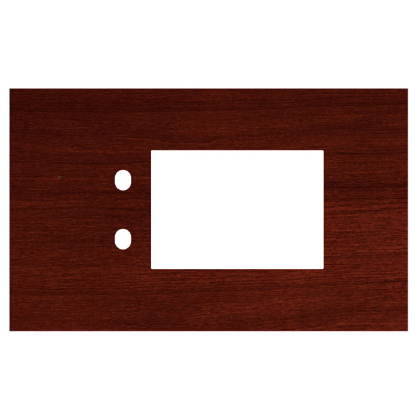 Picture of Norisys TG9 TW124.06 4M Size Plate With 2 Holes + 3M Window Dark Mahogany Solid Wood Cover Plates With Frames
