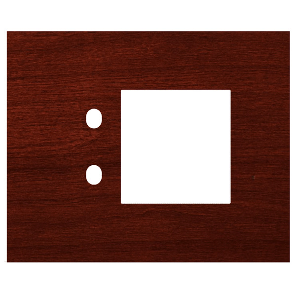 Picture of Norisys TG9 TW123.06 3M Size Plate With 2 Holes + 2M Window Dark Mahogany Solid Wood Cover Plates With Frames