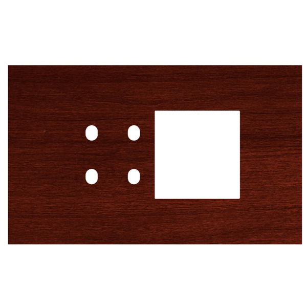 Picture of Norisys TG9 TW224.06 4M Size Plate With 4 Holes + 2M Window Dark Mahogany Solid Wood Cover Plates With Frames
