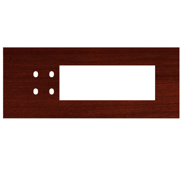 Picture of Norisys TG9 TW228.06 8M Size Plate With 4 Holes + 6M Window Dark Mahogany Solid Wood Cover Plates With Frames