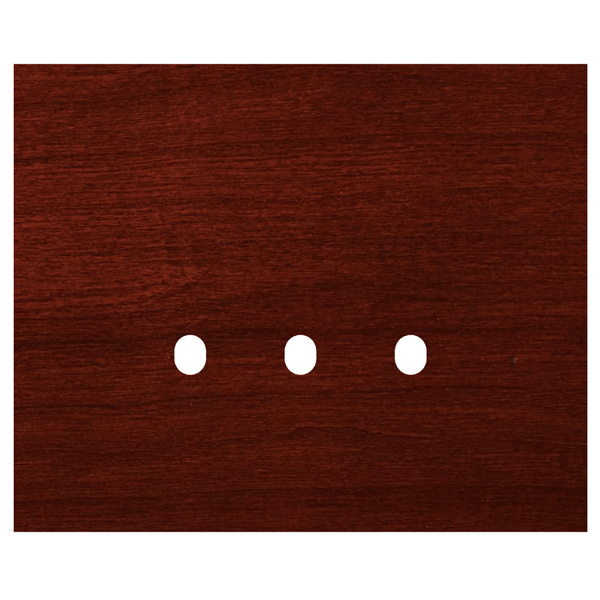 Picture of Norisys TG9 TW313.06 3M Size Plate With 3 Holes Dark Mahogany Solid Wood Cover Plates With Frames