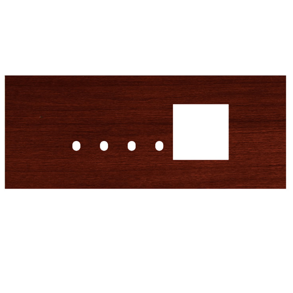 Picture of Norisys TG9 TW416.06 6M Size Plate With 4 Holes + 2M Window Dark Mahogany Solid Wood Cover Plates With Frames