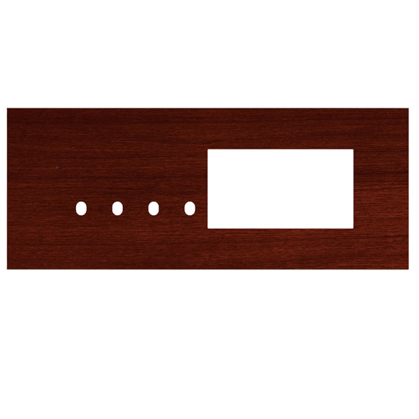 Picture of Norisys TG9 TW418.06 8M Size Plate With 4 Holes + 4M Window Dark Mahogany Solid Wood Cover Plates With Frames