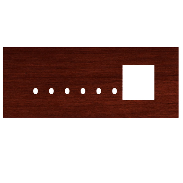Picture of Norisys TG9 TW618.06 8M Size Plate With 6 Holes + 2M Window Dark Mahogany Solid Wood Cover Plates With Frames