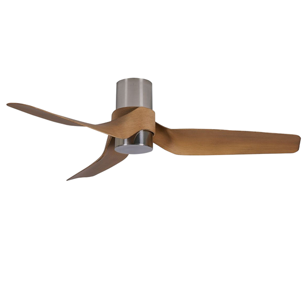 Picture of LUFT Nautica 52" Brushed Nickel With Teak Blades Luxury Ceiling Fan