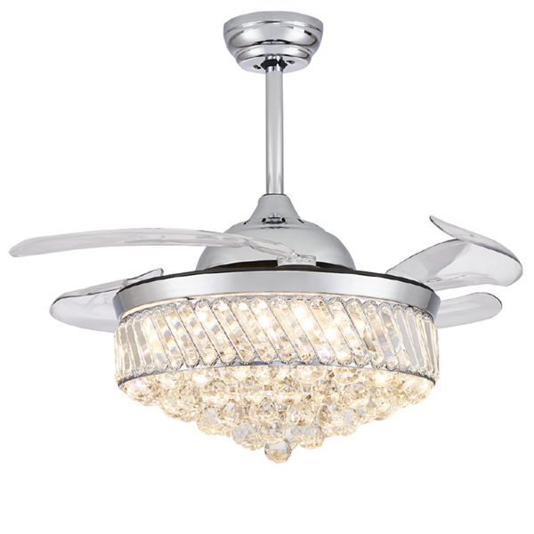 Picture of LUFT Glint 36" Brushed Chrome Retractable Blades Luxury Ceiling Fan