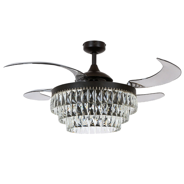 Picture of LUFT Veil 48" Black With Smoke Coloured Retractable Blades & Light Luxury Ceiling Fan