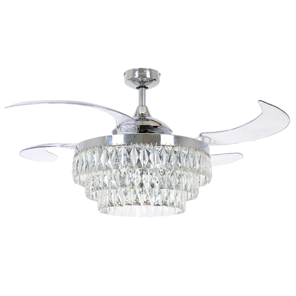 Picture of LUFT Veil 48" Chrome With Clear Retractable Blades & Light Luxury Ceiling Fan